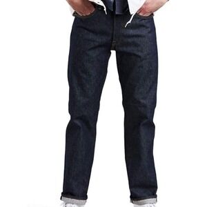 Levi's 501 Jeans Mens 34x33 Dark Wash Blue‎ Raw Denim NEW Classic Straight Fit